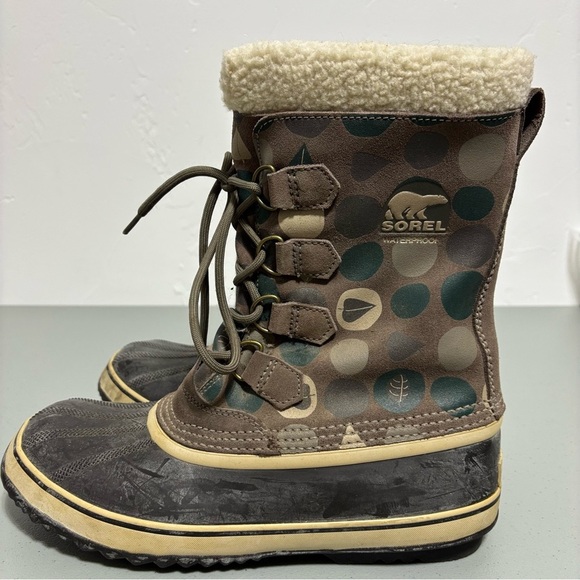 Sorel Women's Graphic Winter Boot Waterproof Size 12 NL1557-255 Brown Snow Lace - Picture 7 of 14